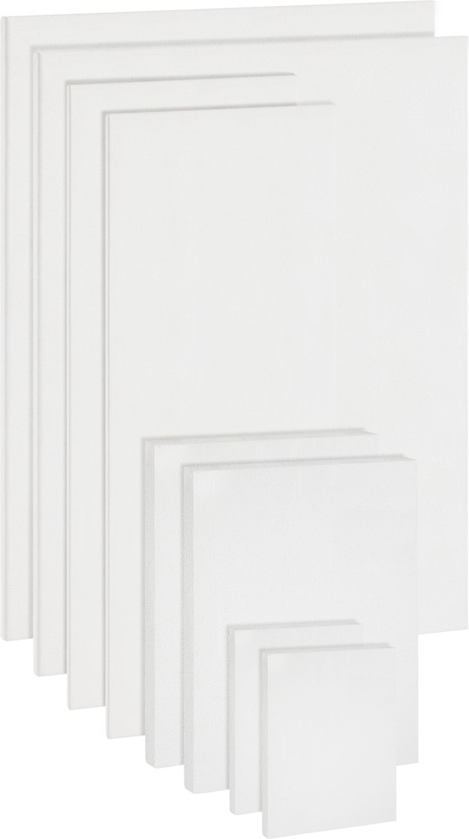 Schildersdoeken Set 8pcs - Verschillende Formaten - Voorraadverpakking voor Hobbyverf - acrylverf - olieverf - aquarelverf - hoge kwaliteit — afbeelding 5
