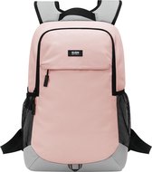 Elegante rugzak voor dames, dagrugzak met laptopvak 14 inch en anti-diefstaltas voor uitstapjes, universiteit, school en kantoor, roze, roze