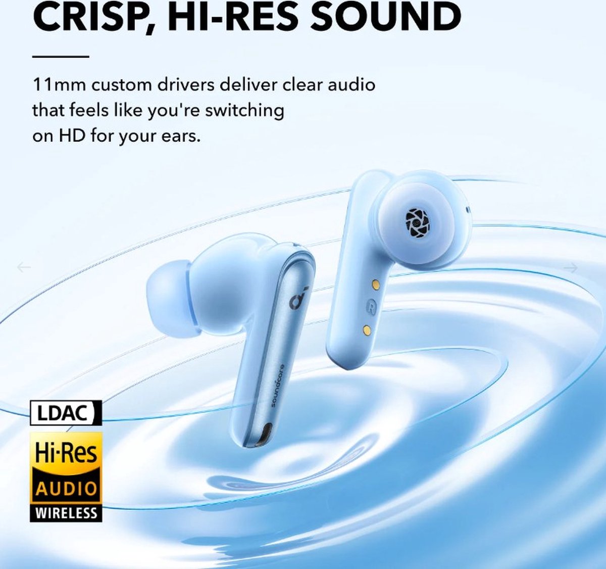 soundcore Liberty 4 NC - Wireless Noise Cancelling Earbuds (Light Blauw) - 98.5% Noise Reduction - draadloze oordopjes- Adaptive Noise Cancelling to Ears and Environment - Hi-Res Sound - 50H Battery thumbnail 2