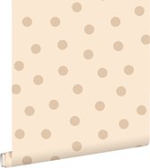 ESTAhome papier peint à pois beige - 139730 - 0,53 x 10,05 m