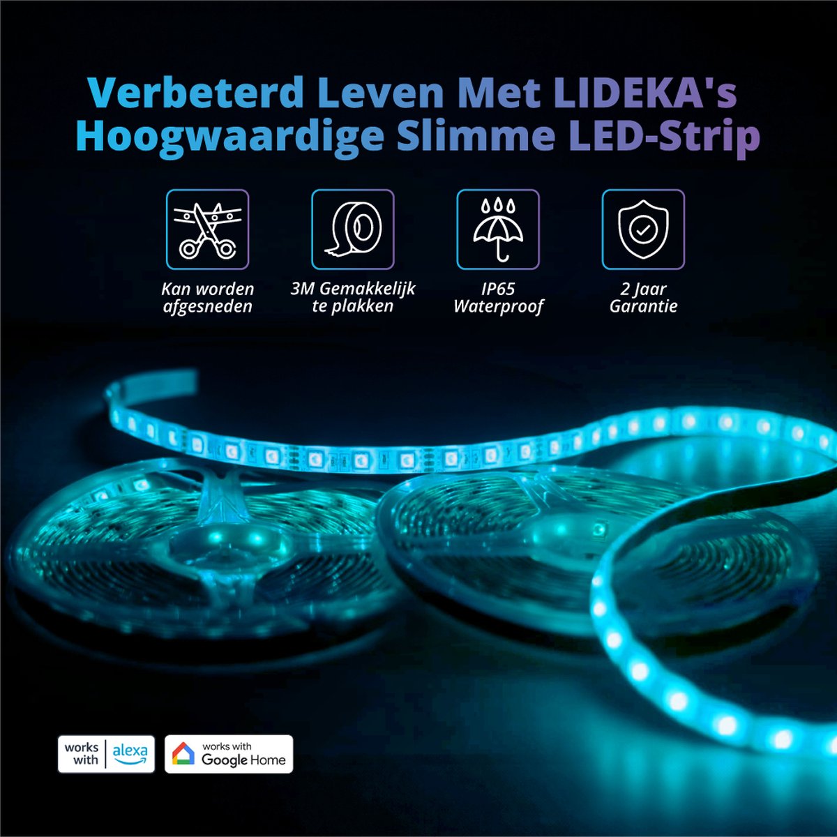 Lideka - Bande LED 20 Mètres (2x10) - 3.0 A - 50K Heures de