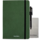 Vultera uitwisbaar notitieboek - A5 - Leer - Groen