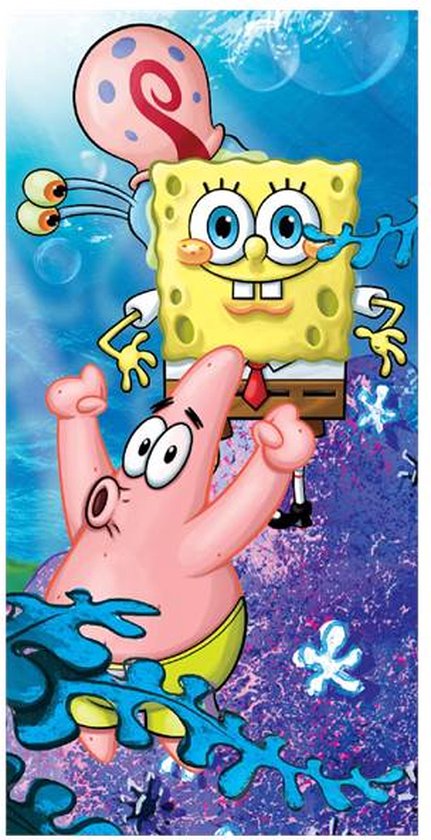 Serviette de plage Spongebob - - 70x140 cm - Blauw
