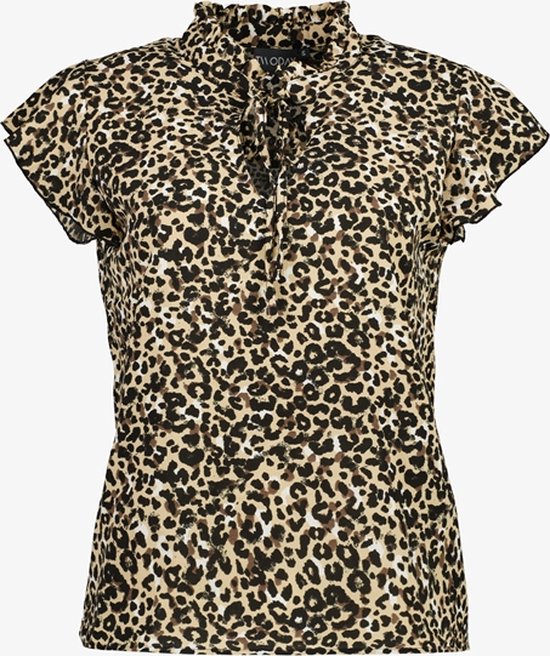 TwoDay dames blouse bruin met luipaardprint - Maat S