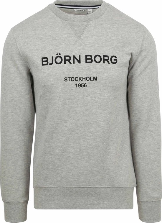 Björn Borg logo crew - grijs - Maat: