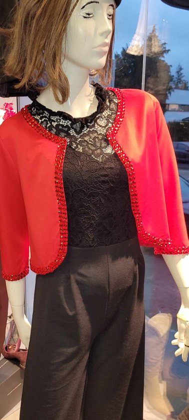 Gilet rouge à pierres - vacances - rouge - taille L