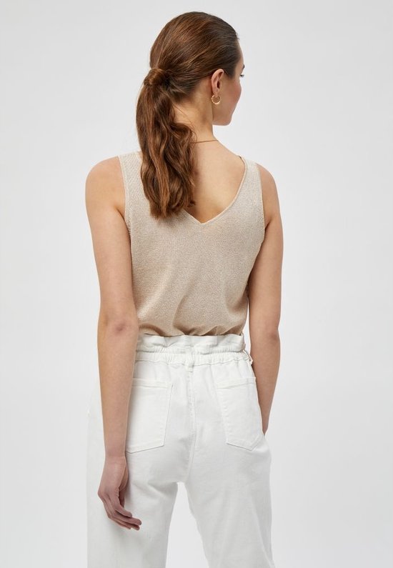 Minus Carli Knit Top Tops & T-shirts Dames - Shirt - Goud - Maat M