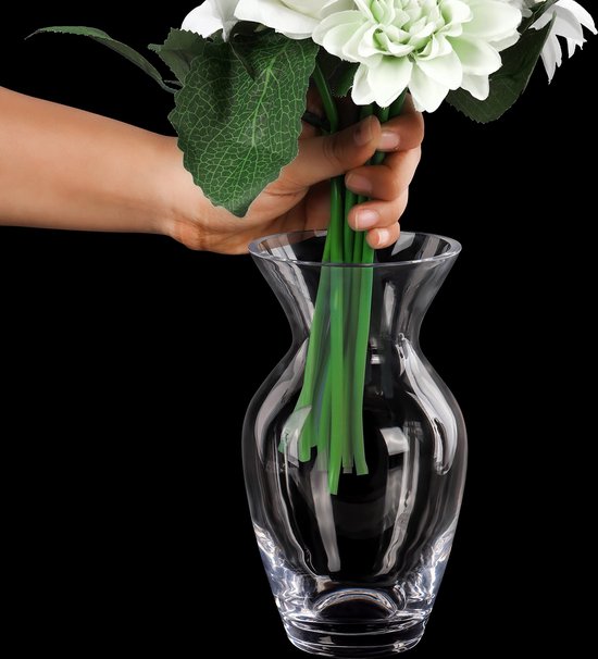 Belle Vous Kristallen Glazen Vaas - 18 cm - Modern Decoratieve Cilinder Glazen Bloemenvaas voor Huis/Huwelijk Tafel Kopstuk en Kantoordecoratie
