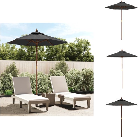 ② vidaXL Parasol 270x270 cm houten paal crèmewit - Parasols