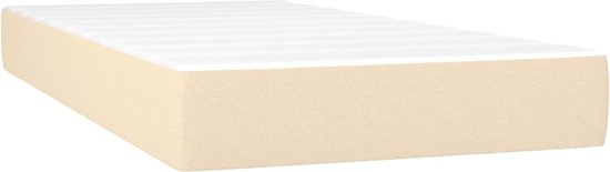vidaXL Boxspring - Boxsprings - Bed - Slaapmeubel - Boxspring met matras stof crèmekleurig 90x190 cm