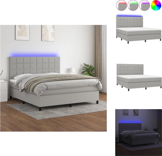 vidaXL Bed Model X - Boxspring - 180x200 cm - Met LED-Verlichting - Bed