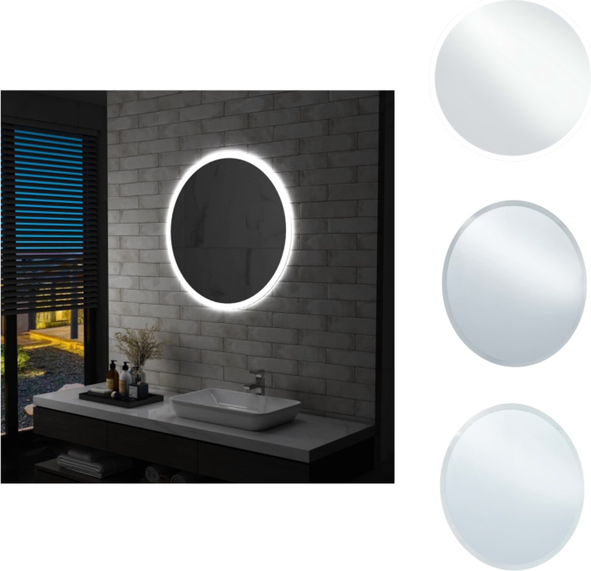 VidaXL LED-badkamerspiegel Copenhagen Spiegels 80 cm diameter IP44 Spiegel