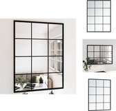 vidaXL Wandspiegel - Binnenspiegel - 80x60 cm - Zwart - Spiegel