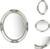 vidaXL Wandspiegel - Barok patroon - 50 x 60 cm - Zilver - Hout en glas - Spiegel