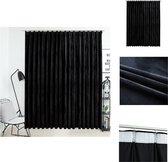 vidaXL Luxe Fluwelen Gordijn - 290 x 245 cm - Zwart - 100% Polyester - Gordijn