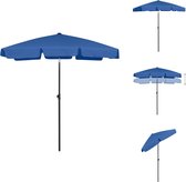vidaXL Strandparasol Azuurblauw 180x120 cm - UV-beschermend - Verstelbaar - Windbestendig - Parasol