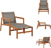 vidaXL Ensemble de chaises de jardin avec chaise longue - 60x83,5x77,5 cm - Grijs - Chaise de jardin