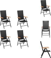 vidaXL Buitenstoelen - PE-rattan - 55 x 64 x 105 cm - 7 ligstanden - Tuinstoel