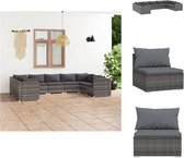 vidaXL Poly Rattan Tuinset - Grijs - Modulair Design - Waterbestendig - Stevig Frame - Comfortabele Kussens - Tuinset