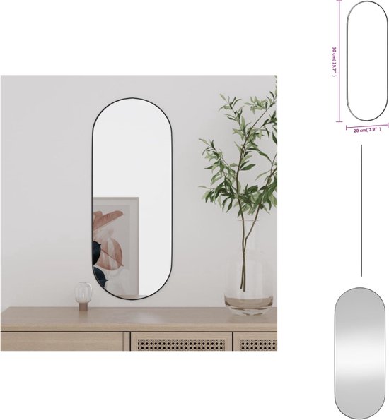 vidaXL Wandspiegel - Klassiek ontwerp - Wandgemonteerd - Heldere weerspiegeling - Veelzijdige toepassingen - 20x50 cm - Dikte- 4 mm - Spiegel