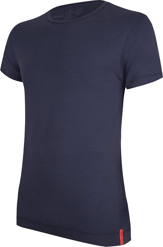 Undiemeister - T-shirt - T-shirt heren - Slim fit - Korte mouwen - Gemaakt van Mellowood - Ronde hals - Storm Cloud (blauw) - Anti-transpirant - S
