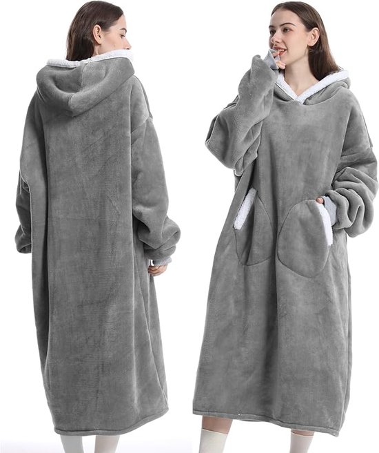 Luxe hoodiedeken - hoodie knuffeltrui hoodiedeken deken met mouwen