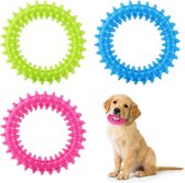 Puppy tandjes kauwen speelgoed, 3 stuks 360 ° schoon huisdier tanden en kalmeren jeuk kleine hond puppy speelgoed ring rubberen hond kauwen speelgoed mondgezondheid puppy interactief kauwspeelgoed