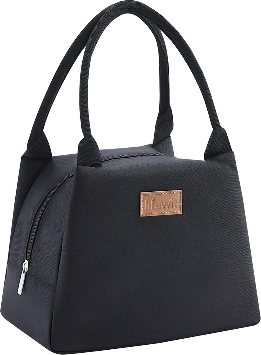 Lifewit Lunch Bag for Women Men Medium Insulated Lunch Box Reusable Cooler Bag for Meal Work School Travel Black White Stripe
