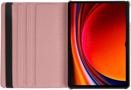 Hoes Geschikt voor Samsung Galaxy Tab S10 FE / S10 Lite / S9 FE / S9 hoes Rose Goud – Hoes Geschikt voor Samsung Galaxy Tab S10 FE / S10 Lite / S9 / S9 FE tablet hoes – 360° draaibaar bookcase - Ntech