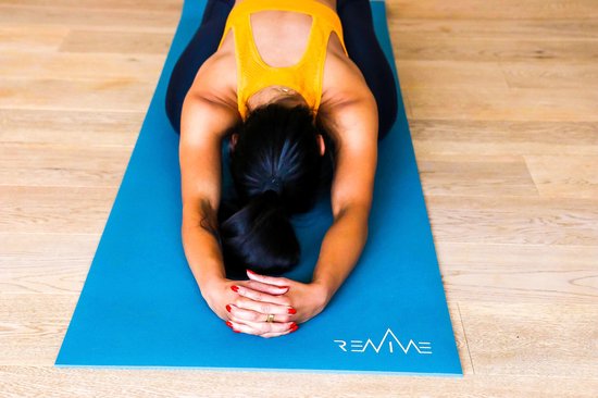 REVIVE eco / duurzame Yogamat "SUPREME" - exercise / fitness mat - kleur zwart - 183 x 61 cm, 6 mm dikte, eco gecertificeerd PER van REVIVE — afbeelding 4