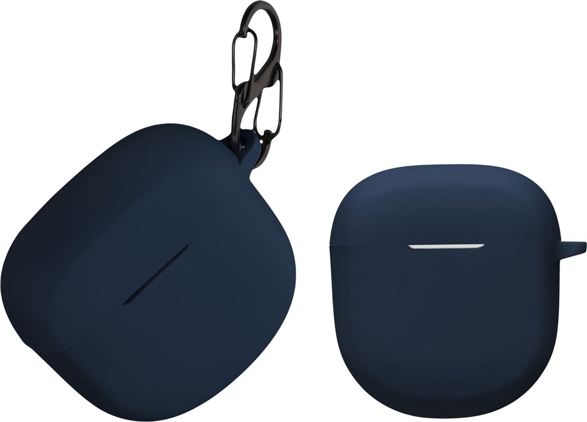 kwmobile Hoes geschikt voor Bose QuietComfort Earbuds II - Siliconen cover voor oordopjes in donkerblauw