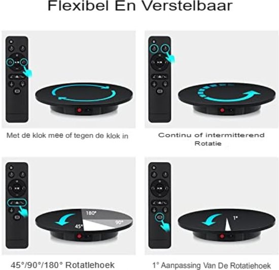 PaNt Elektrisch Draaiplateau - 360 Graden Draaibaar, 30 cm/100 kg, Met