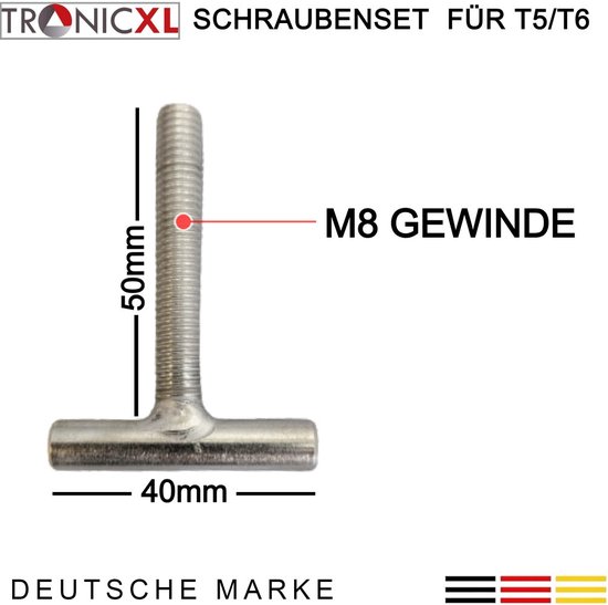 Btstil Vis pour sécuriser le chargement sur le rail étrier de guidage pour planche Multiflex ou meuble - Accessoires de rail profilé - Compatible avec VW T5 T6 Multivan Transporter California