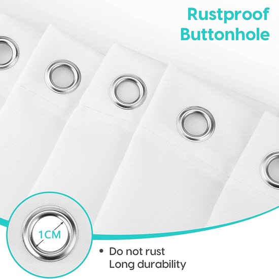 Douchegordijn, 180 x 200 cm, beige, schimmelwerend, wasbaar badgordijn