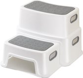 Children's Step Stool, 2 Levels, Robust Children's Stool, Two-Level Step Stool for Bathroom, Sink and Toilet, Anti-Tilt and Non-Slip, Safe Stool for Toddlers