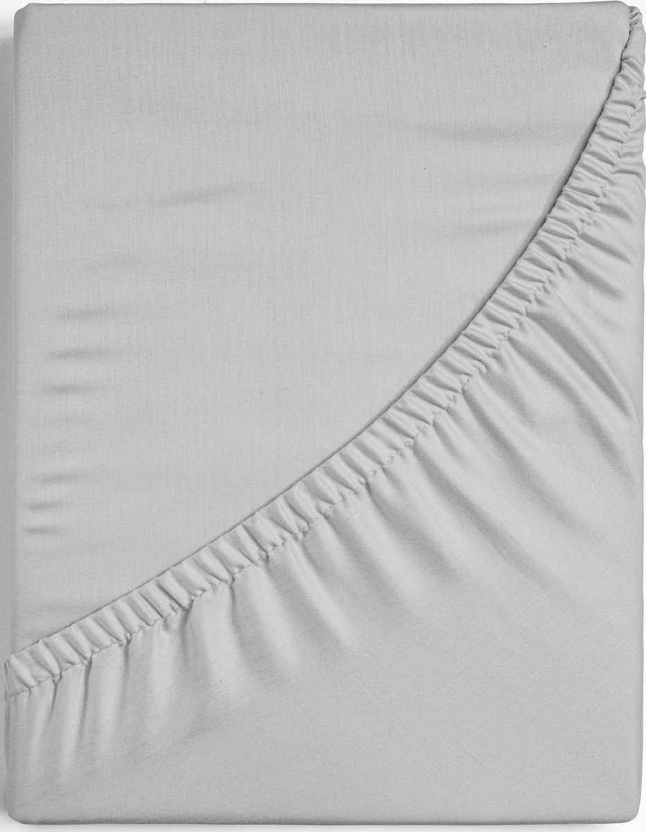 Egyptisch Percale Katoen Hoeslaken - Grijs Maat: 140 x 200 (Dreamers Den)