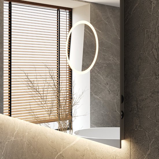 Miroir de salle de bain avec éclairage LED, chauffage, capteur, fonction de  variation... | bol.com