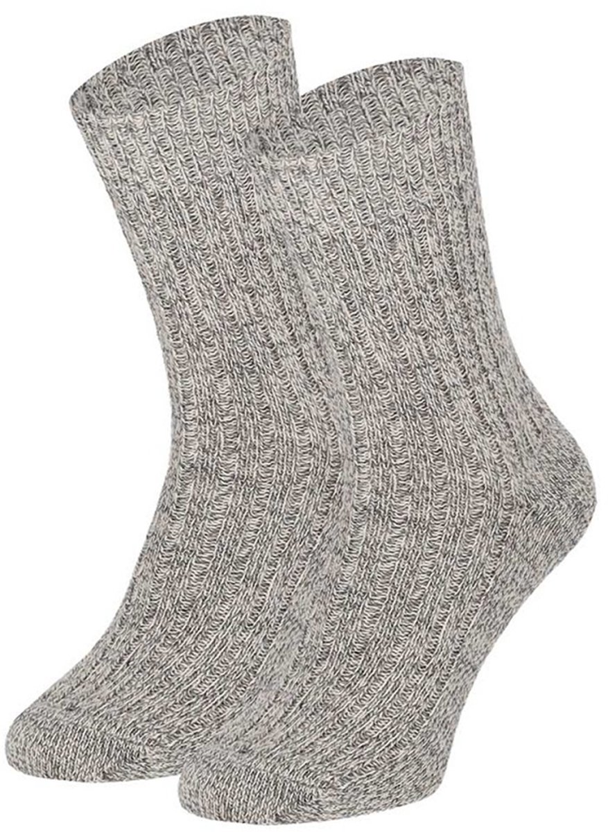 Angro - 3-Pack - Stevige Noorse Sokken - Merino Wol - Meraklon - Heren / Dames - grijs - 48-50 - 125006000
