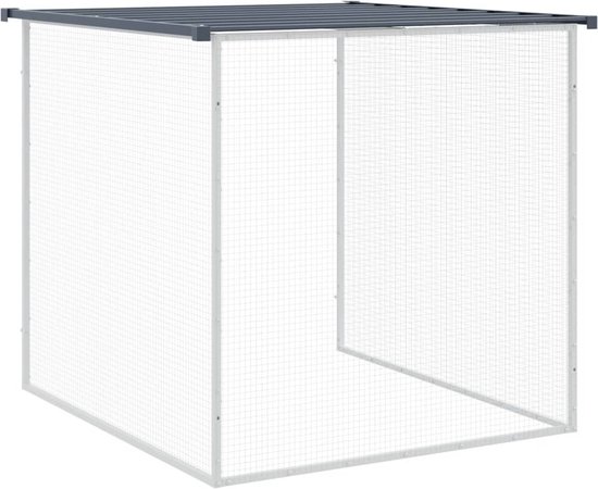 vidaXL Kippenhok met dak 103x98x90 cm gegalvaniseerd staal lichtgrijs
