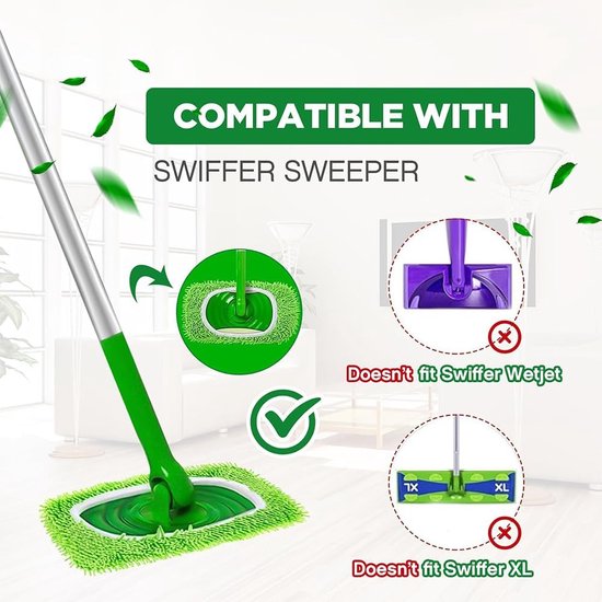 KEEPOW Lot de 4 lingettes réutilisables pour balai Swiffer Sweeper
