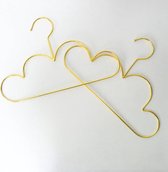 5 stuks wolken kleerhangers voor kinderen, gouden wolkvorm, kinderkleerhangers van metaal, antislip, kinderkleding, mantel, trui, kleerhangers