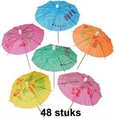 CHPN - Parapluies en Papier - 48 pièces - Parapluie en Papier - Parasols - Pique - Set de Décoration - Perfect pour les Cocktails et les Fêtes ! - Décoration de fête - Friandises