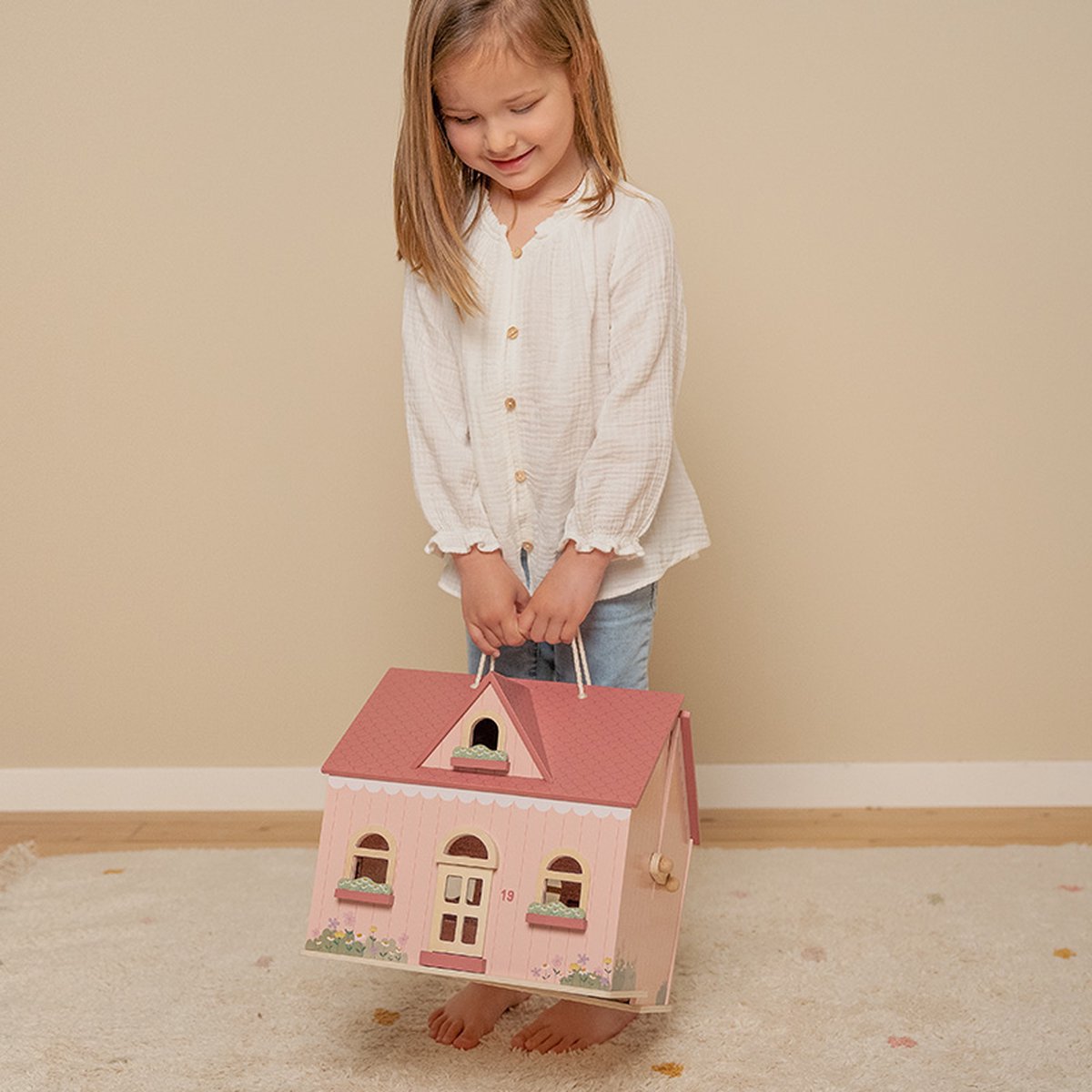 Little Dutch Draagbaar Houten Poppenhuis FSC — afbeelding 9