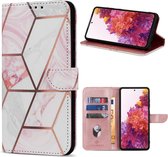 Geschikt Voor Samsung Galaxy A52s/A52 Hoesje - Solidenz Bookcase A52s/A52 - Telefoonhoesje A52s/A52 - A52s/A52 Case Met Pasjeshouder - Cover Hoes - Marmer