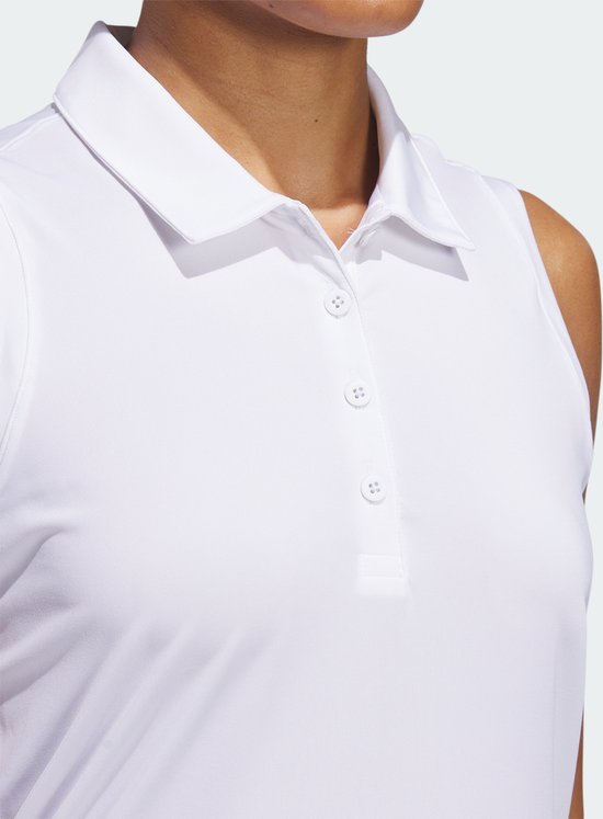 adidas Performance Ultimate365 Solid Mouwloos Poloshirt - Dames - Wit- M van adidas — afbeelding 5