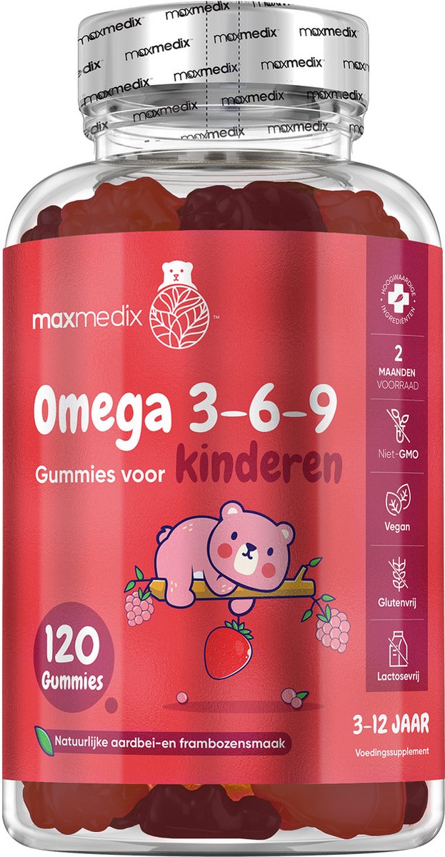 Goedkoopste Omega 3, 6, en 9 gummies voor kinderen - Vegan alternatief voor visolie supplementen - Met essentiële vetzuren DHA en EPA - van maxmedix