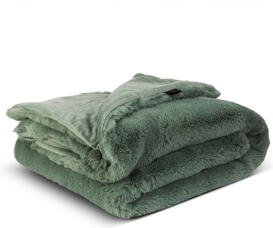 Lunetta Home - Plaid - Fake Fur ( Bont ) - Florence - Groen - 130x170 cm - Deken - Extra zware kwaliteit