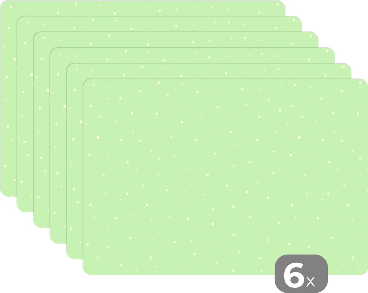 Placemat kinderen 45x30 cm Groene stipjes Grote placemats kunststof