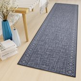 Tapiso Antislip Rubber Mat Loper Grijs Woonkamer Slaapkamer Hal Klassiek Modern Rubbermat Maat- 80x600