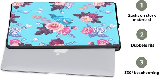 Housse ordinateur 15 pouces - Vogel - Fleurs - Motifs - Housse ordinateur